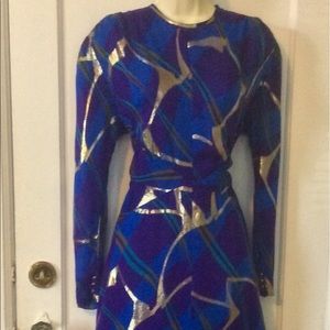 PurpleGold Silk Vintage PAULINE TRIGÈRE Maxi Dress